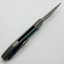 Uldanov Custom Knives Sierra w/ Milled Titanium/Blue Dark Matter Carbon Fiber Inlays & M398 Front Flipper