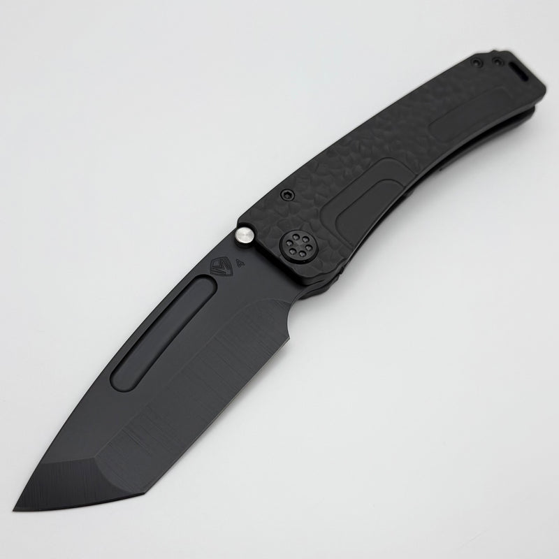 Medford Marauder H DLC Peaks-N-Valleys Sculpted Handles w/ Black Hardware/Clip & S45VN DLC Tanto