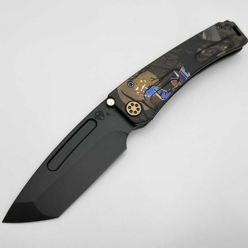 Medford Marauder H Headless Horseman Halloween Engraved DLC Handles w/ Black Hardware & DLC S45 Tanto