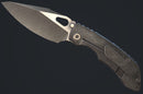 Pre Order Custom Knife Factory & Rotten Design EVO 5 Lefty Barked Stonewash Titanium Handles w/ Satin M398