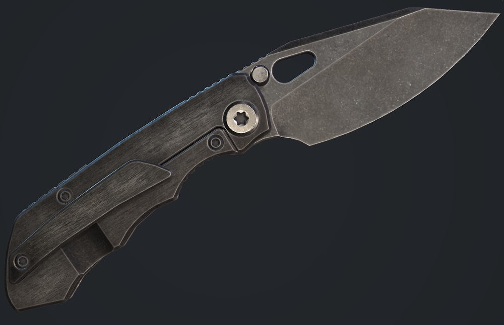 Pre Order Custom Knife Factory & Rotten Design EVO-XS Blackwash Titani