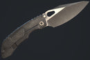 Pre Order Custom Knife Factory & Rotten Design EVO 5 Barked Stonewash Titanium Handles w/ Satin M398