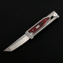 Reate EXO M Red/Black Damascus Pattern G-10 & Satin Tanto