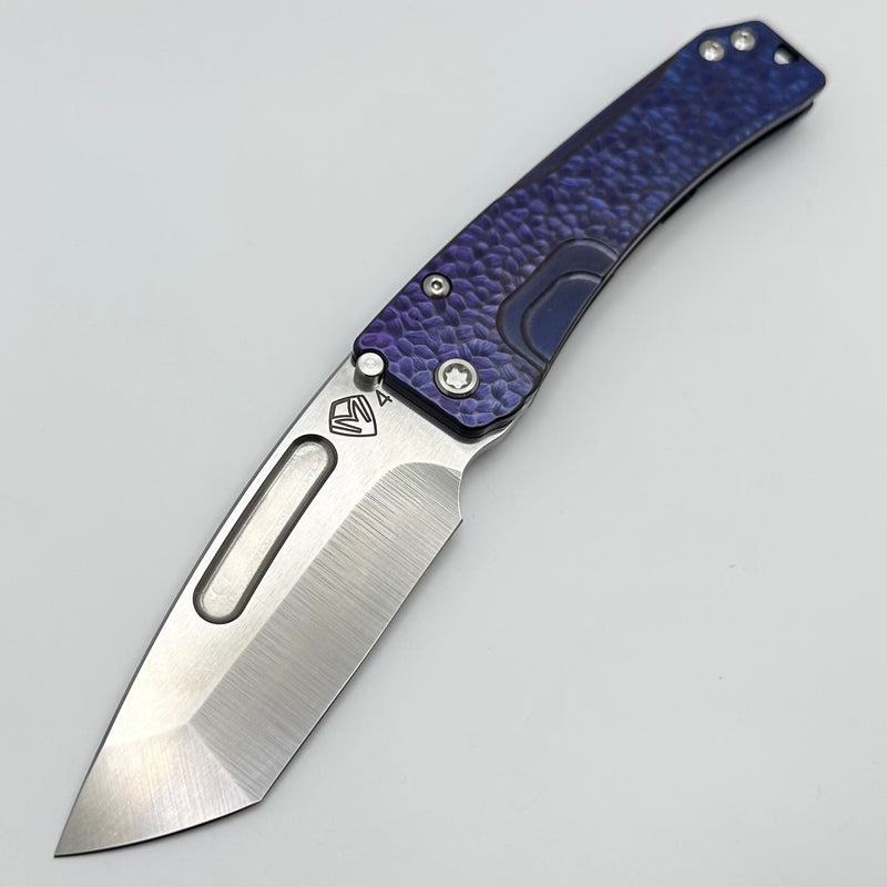 Medford Knife Slim Midi Tumbled Tanto S45 & Blue/Violet Fade Hammered Handles