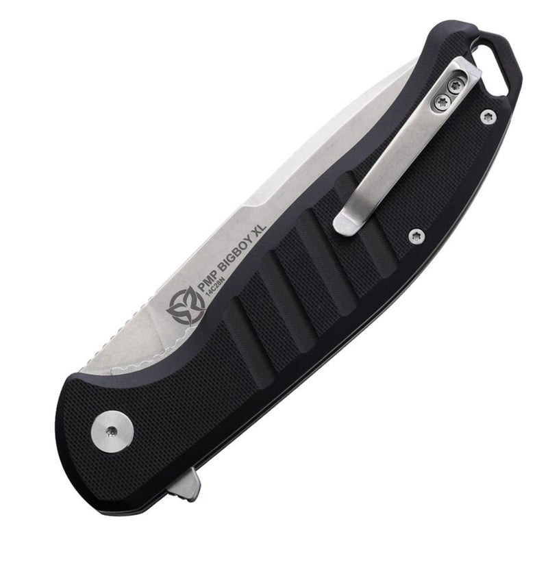 PMP Knives Bigboy XL Linerlock Black G-10 & 14C28N PMP075