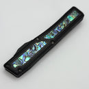 Heretic Custom NYX Aluminum Handle w/ Carbon Fiber/Abalone Inlays & Baker Forge D/E Damascus