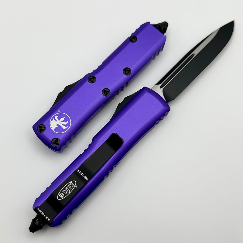 Microtech UTX-85 Single Edge Black Standard & Purple 231-1PU