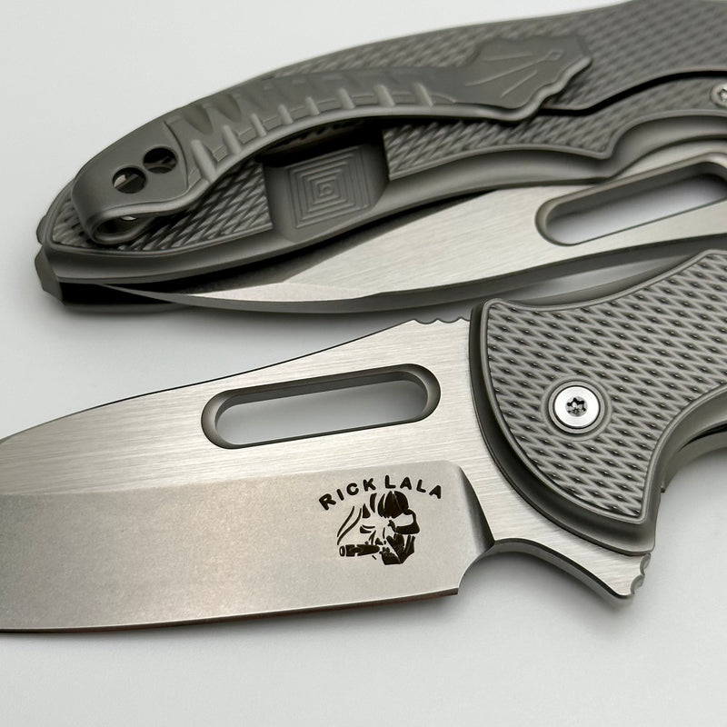Mechforce Knives Sentry Rick Lala Collab Diamond Plate Titanium & M390