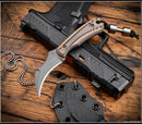 RMJ Gym Rat w/ Hyena Brown G-10 Handles & Tungsten Gray Nitro V Fixed Blade