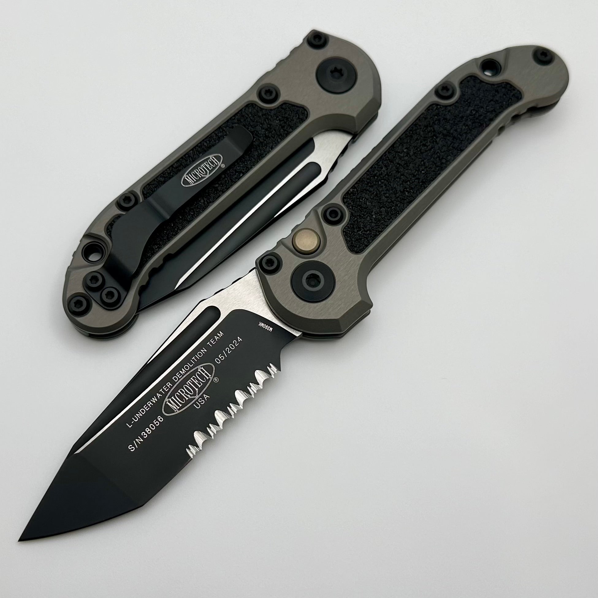 Microtech Knives LUDT Gen III Black P/S Tanto w/ Natural Clear Handle