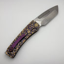 Medford Marauder Full Size Bronze/Violet Peaks & Valleys Titanium Handles w/ 0.26" Tumbled MagnaCut Tanto