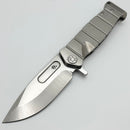 Medford Knife USMC Fighter Flipper Brushed Silver Handles w/ Tumbled S45VN