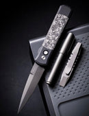 Pro-Tech Godfather Black Handles w/ Carbon Fiber Inlays & DLC 154-CM Blade 905-LTD TC Black
