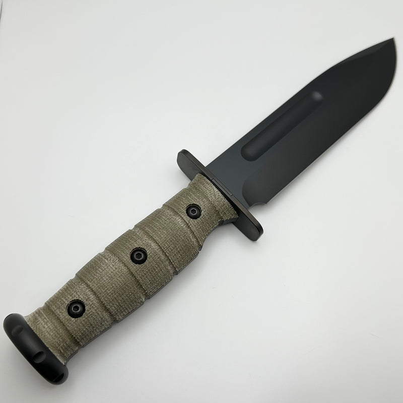 Medford Knife USMC Fighter Fixed Blade DLC CPM-S35VN w/ Green Micarta Handle