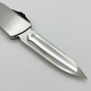Marfione Custom Knives Combat Troodon O-Yari Mirror Polish M390 w/ Hand Rubbed Satin Finish 416 Stainless Steel Handle & Carbon Fiber Button w/ DLC Hardware