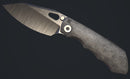 Pre Order Custom Knife Factory & Rotten Design EVO-XS Gray Barked Stonewash Titanium Handles w/ Satin M398