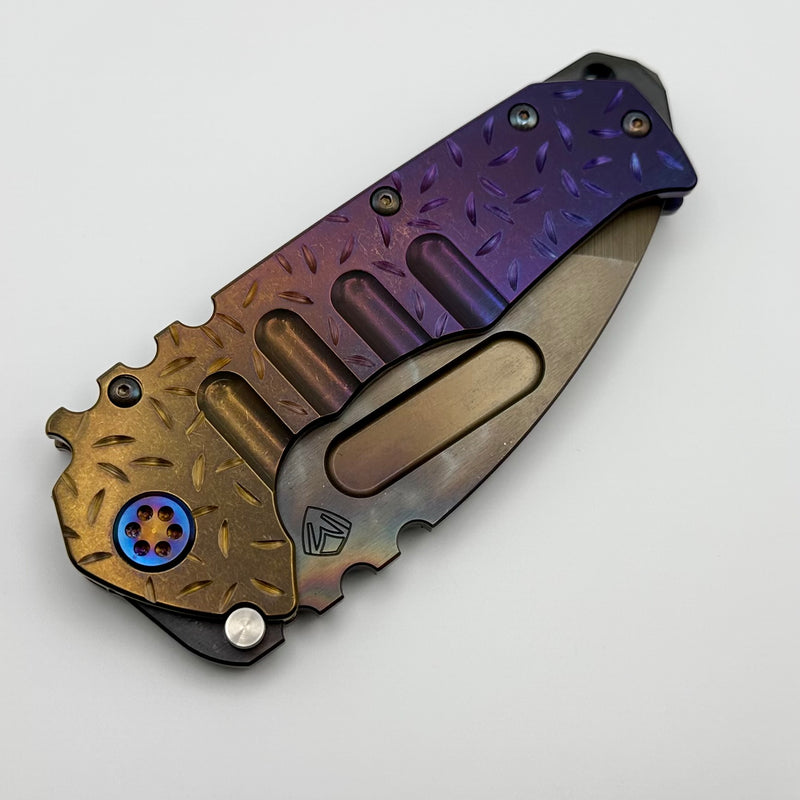 Medford Knife Praetorian T Vulcan Tanto S45VN & Jasmine Fields Sculpted Handles w/ Flamed Hardware/Clip
