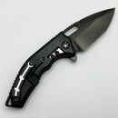 Heretic Knives Custom Medusa Manual Prototype V3 Black Aluminum Hefted Frame Lock w/ Stingray Inlays & DLC MagnaCut