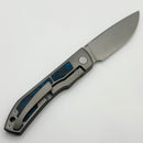 Uldanov Custom Knives Sierra w/ Milled Titanium/Blue Dark Matter Carbon Fiber Inlays & M398 Front Flipper