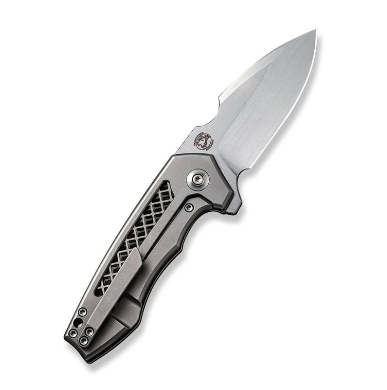 We Knife Harpen Flipper Milled Titanium Handles & Hand Rubbed Satin CPM-20CV Blade WE23019-4