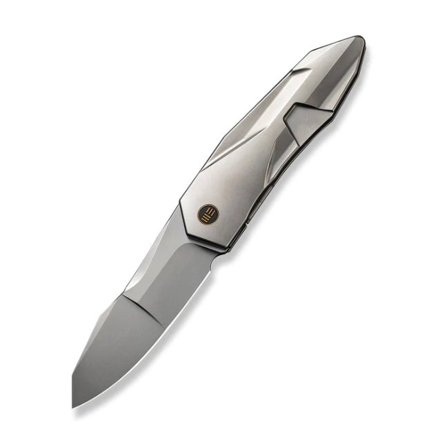 We Knife Solid Flipper Polished Bead Blasted Integral Titanium Handle & 20CV WE22028-2