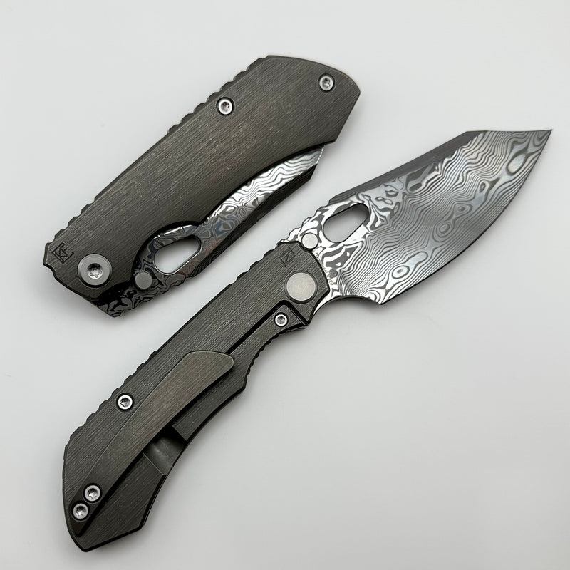 Custom Knife Factory Rotten Design Evo 4.0 Damasteel w/ Tumbled Handles