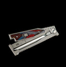 Reate EXO M Multi Color Damascus Pattern G-10 & Satin Drop Point