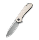 Civivi Elementum Flipper Ivory White G-10 Handle & Satin D2 C907A-3