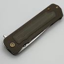 Medford TFF-4 Tumbled S45VN Tanto & Old School Bronze w/ OD Green G-10 Inlay & Bronze Clip/Hardware