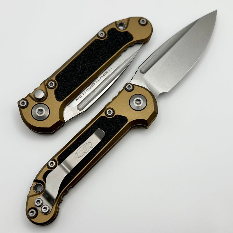 Microtech Knives LUDT Gen III Stonewash Drop Point w/ Tan Handle 1135-10TA ONE PER HOUSEHOLD