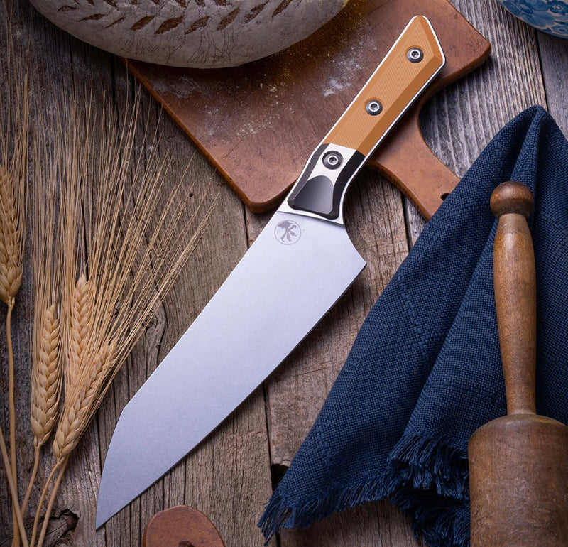 Microtech Chef's Knife Ember G-10/Bead Blast Ti Handle w/ Stonewash M390MK 3000B-10EM