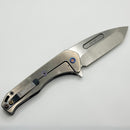 Medford Swift FL Framelock Flipper w/ Tumbled Tanto S35 & Red Handle w/ Flamed Hardware/Clip PRE OWNED