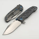 Reate Knives 9D-V2 White Storm Fat Carbon Handle w/ Belt Satin 154CM