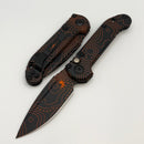Microtech Knives LUDT Gen III Smooth Handle Topographic Black/Orange Drop Point 1135S-1TPBKORCS