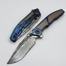 Custom Knife Factory Snafu 4.0 Medium Full Dress w/ ZircuTi Integral Handle w/ Superconductor Inlays & Damasteel