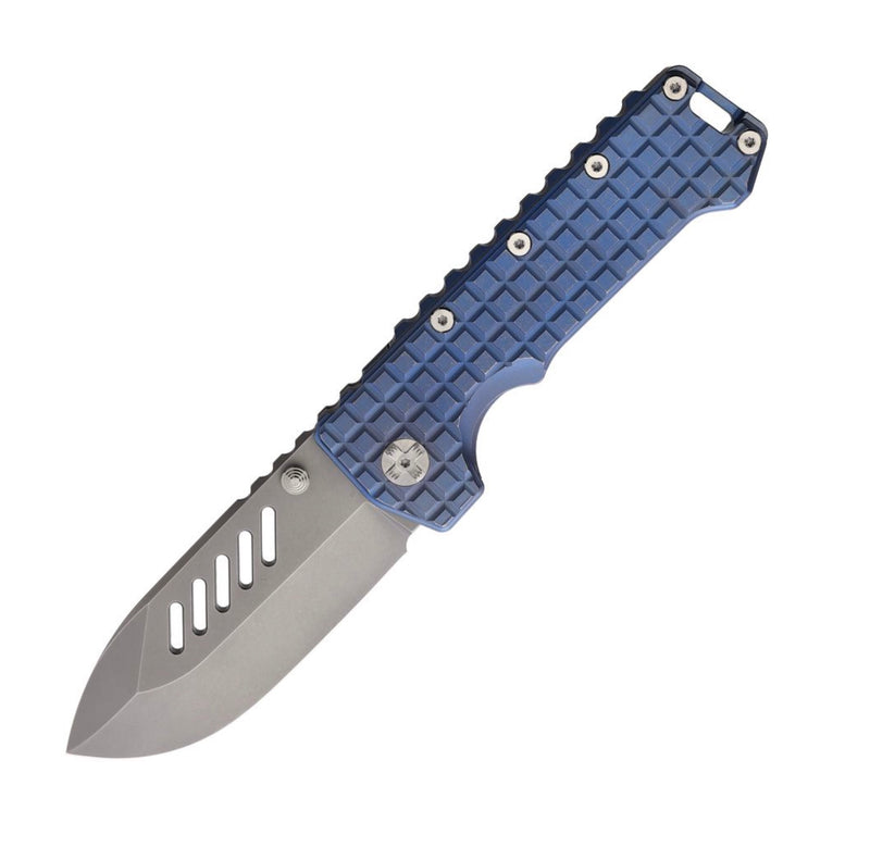 PMP Knives Kodiak Frame Lock Milled Blue Anodized Titanium & M390 PMP063
