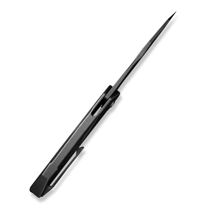 We Knife Solid Flipper Black Integral Titanium Handle & Black 20CV WE22028-1