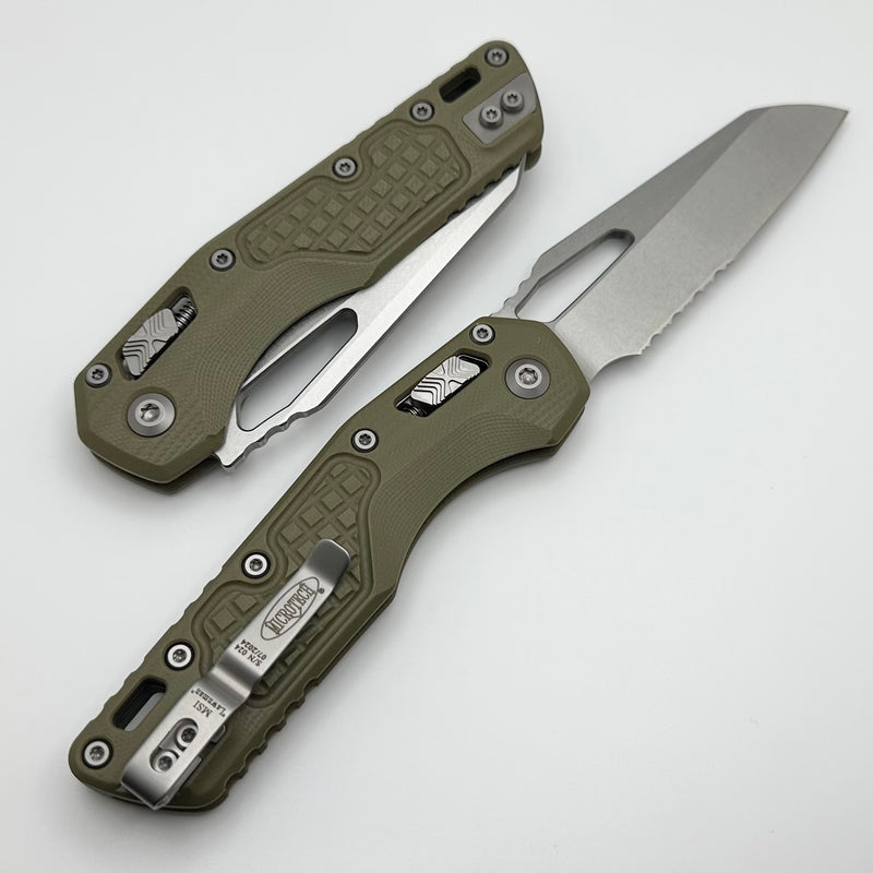 Microtech Knives MSI Lawnman RAM LOK Frag OD Green G-10 & Partial Serrated M390MK 210-11FRGTODLM