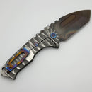 Medford Knife Praetorian T Vulcan S45 Tanto & Silver Predator Sculpted Handle w/ Flamed Hardware/Clip