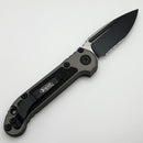 Microtech Knives LUDT Gen III Black Partial Serrated S/E w/ Natural Clear Handle 1135-2NC