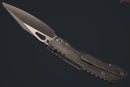 Pre Order Custom Knife Factory & Rotten Design EVO 5 Barked Stonewash Titanium Handles w/ Satin M398