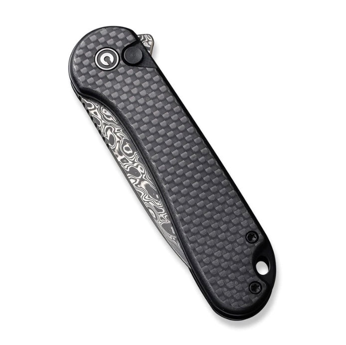 Civivi Elementum II Button Lock Carbon Fiber Overlay & Damascus C18062PB-DS1