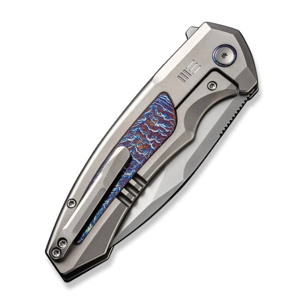We Knife Hyperactive Flipper Polished Bead Blasted Titanium Handle w/ Vanax WE23030-1