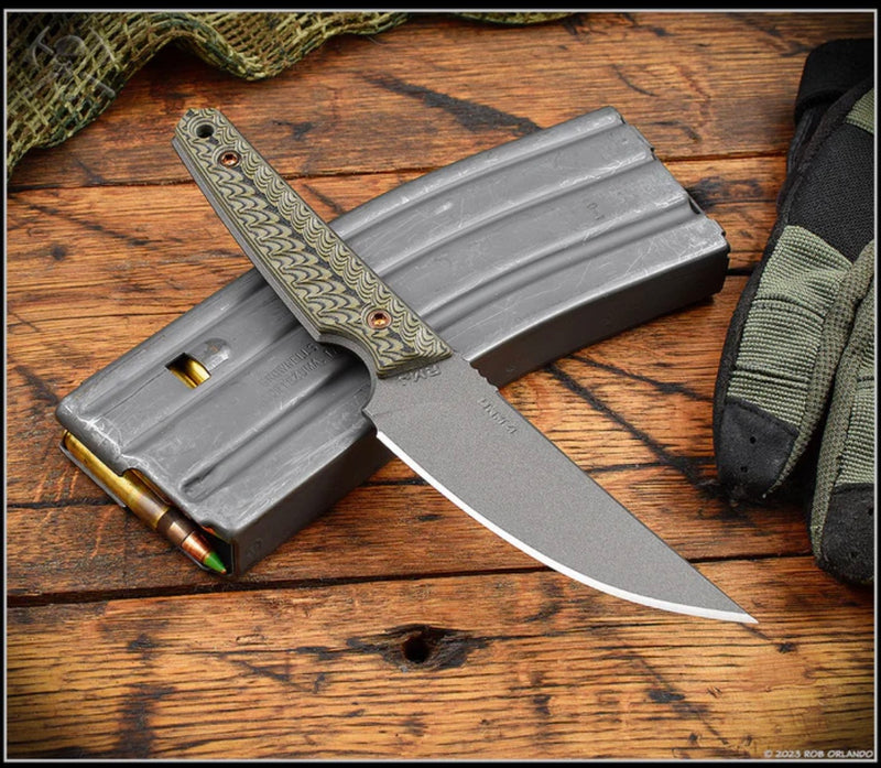 RMJ Tactical Unmei Dirty Olive G-10 & MagnaCut Fixed Blade