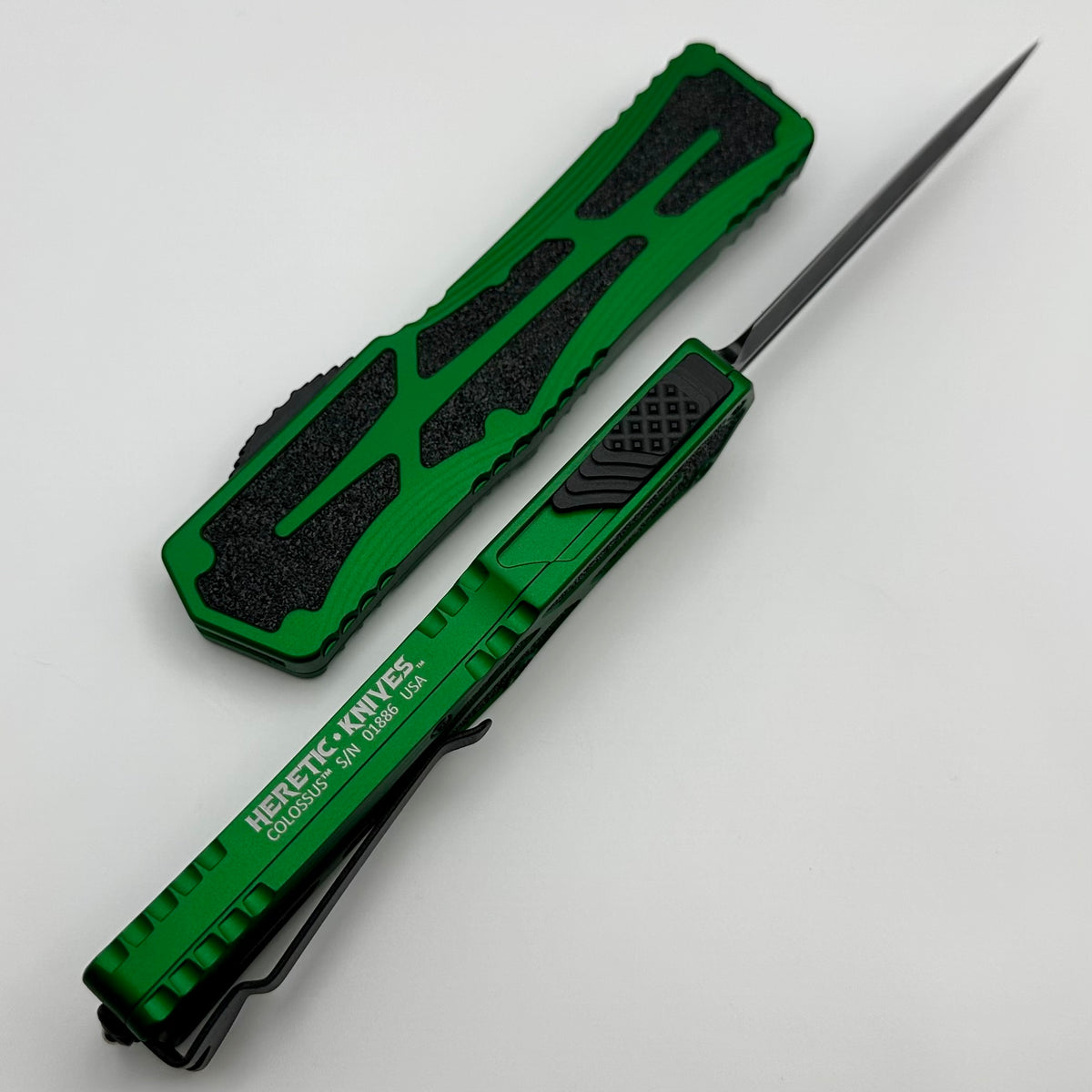 Heretic Knives Colossus DLC Double Edge Magnacut & Toxic Green Handle