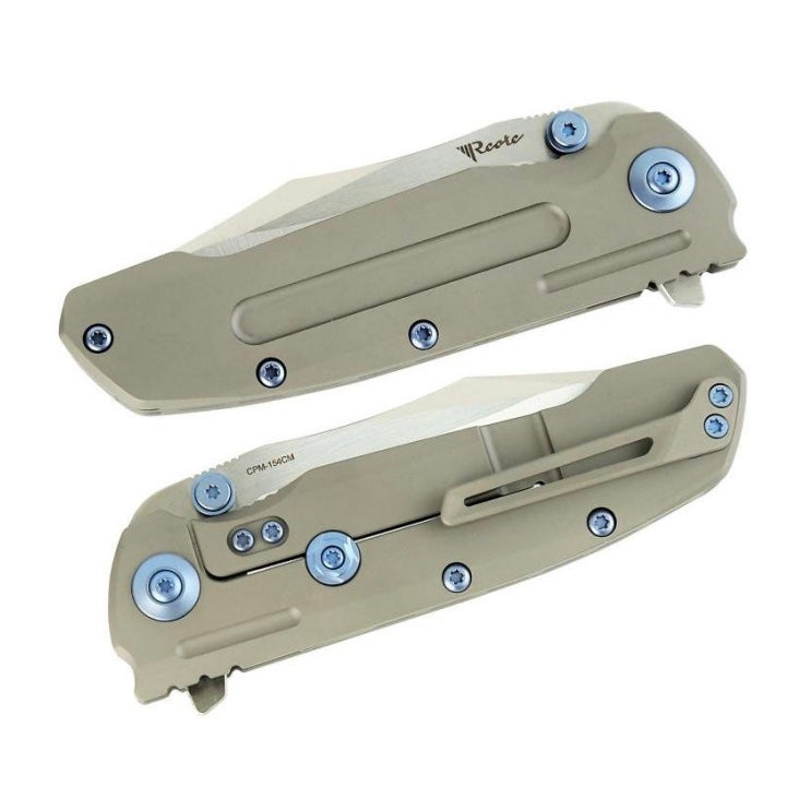 Reate Knives 9D-V2 Titanium Handle & Belt Satin 154CM