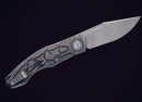 Pre Order Custom Knife Factory Puma w/ Blue Carbon Fiber Inlaid Blackwash Titanium Handles & Blackwash M398