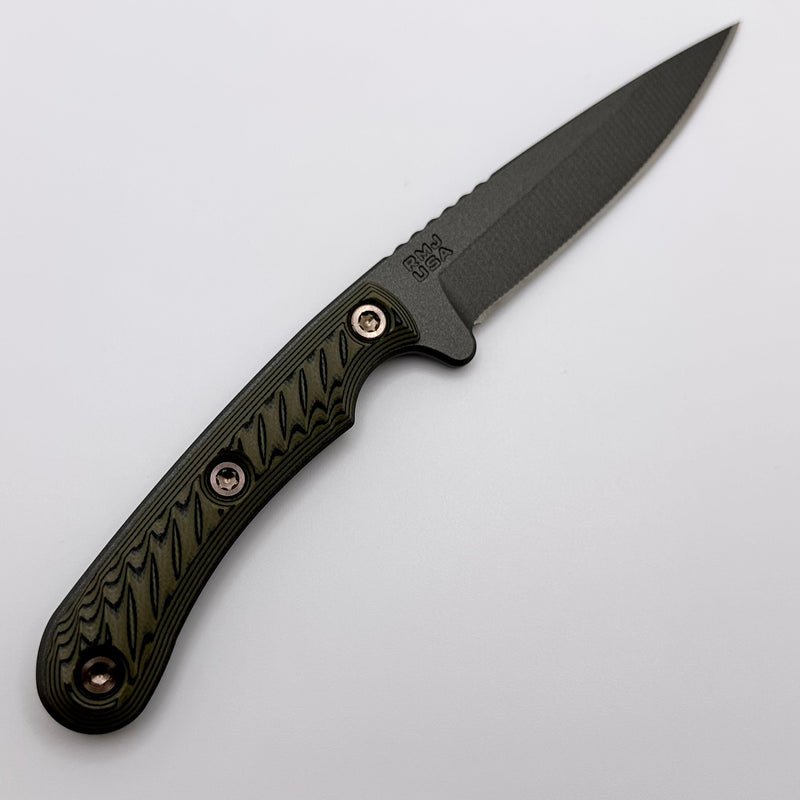 RMJ Tactical Sparrow Fixed Blade Dirty Olive G-10 & Nitro-V