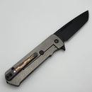 Medford TFF-4 DLC S45VN Tanto & Old School Tumbled w/ Black G-10 Inlay & Black Clip/Hardware