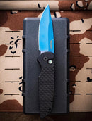 Pro-Tech TR-3 XI Black “Fish Scale” Handle & 154-CM Sapphire Blue Blade TR-3 X1 SB